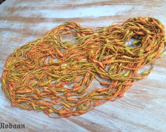 Art Yarn "autumn poetry", handspun, hand dyed, wool