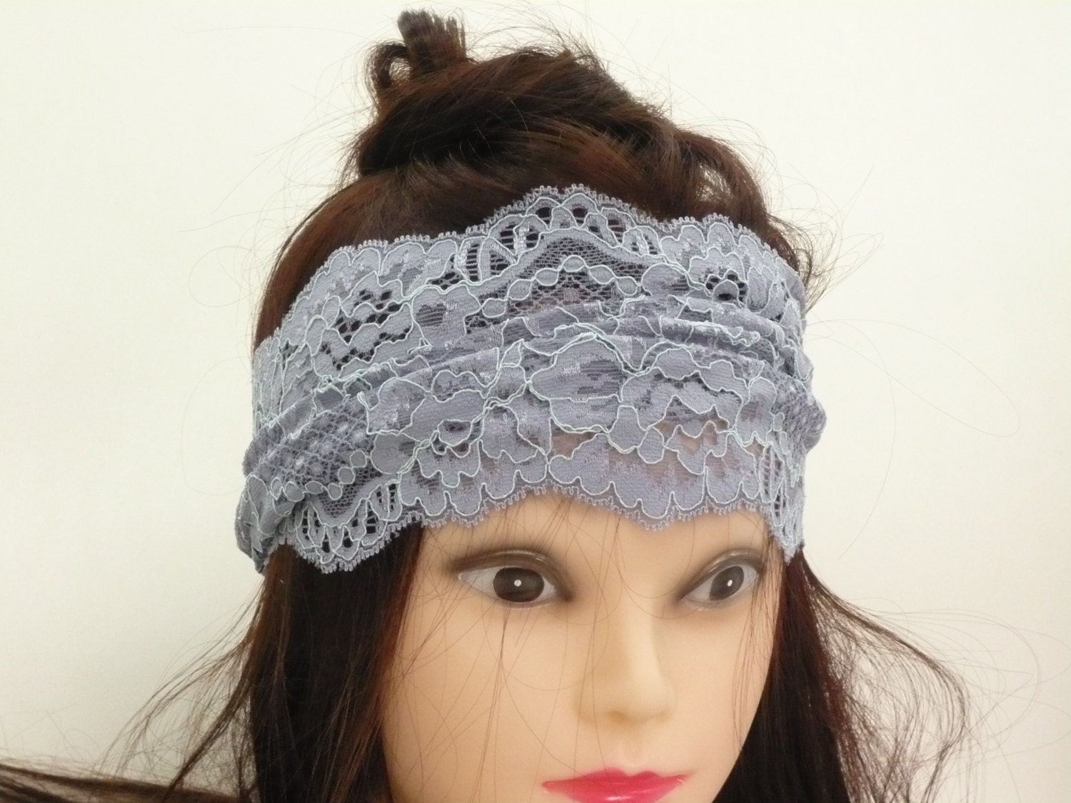 Wide lace adjustable headband Adult Wide Boho Hair