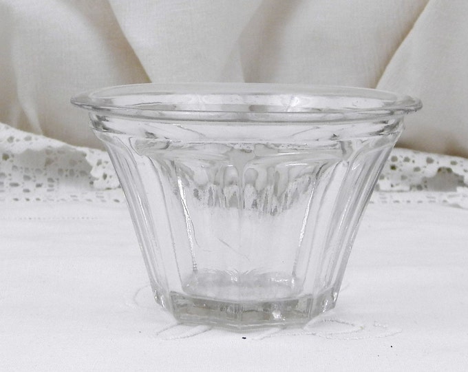 Antique French Thick Glass Traditional Tapered Faceted Glass Jam Jar, French Country Decor, Shabby Chic, Chateau Decor, Kitchen, Jelly Pot