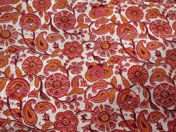 Handloom Fabrics Indian cotton Fabrics Kalamkari Floral Print
