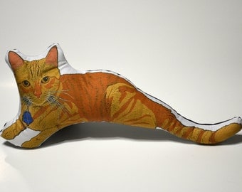 Orange Tabby Cat Pillow - Soft Toy - Made to Order