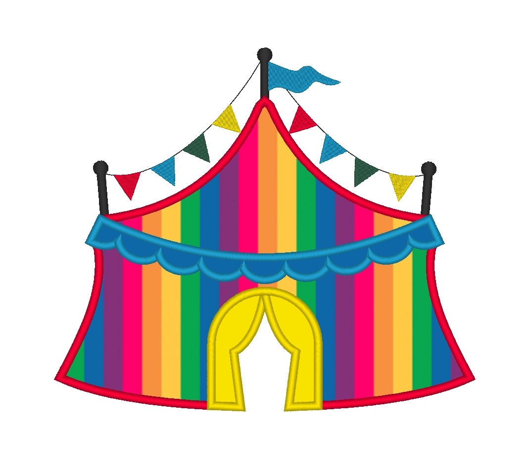 Circus Tent Applique Embroidery Machine Design