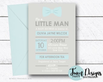 LITTLE MAN BABY Shower Invitation, Printable Baby Boy Shower Invitation, Boy Baby Shower , Little Man Baby Shower, Baby Invitation,Printable