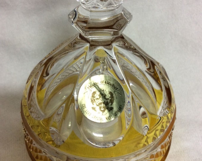 House of Goebel Bell Lead Crystal Clear Cut to Yellow, West Germany