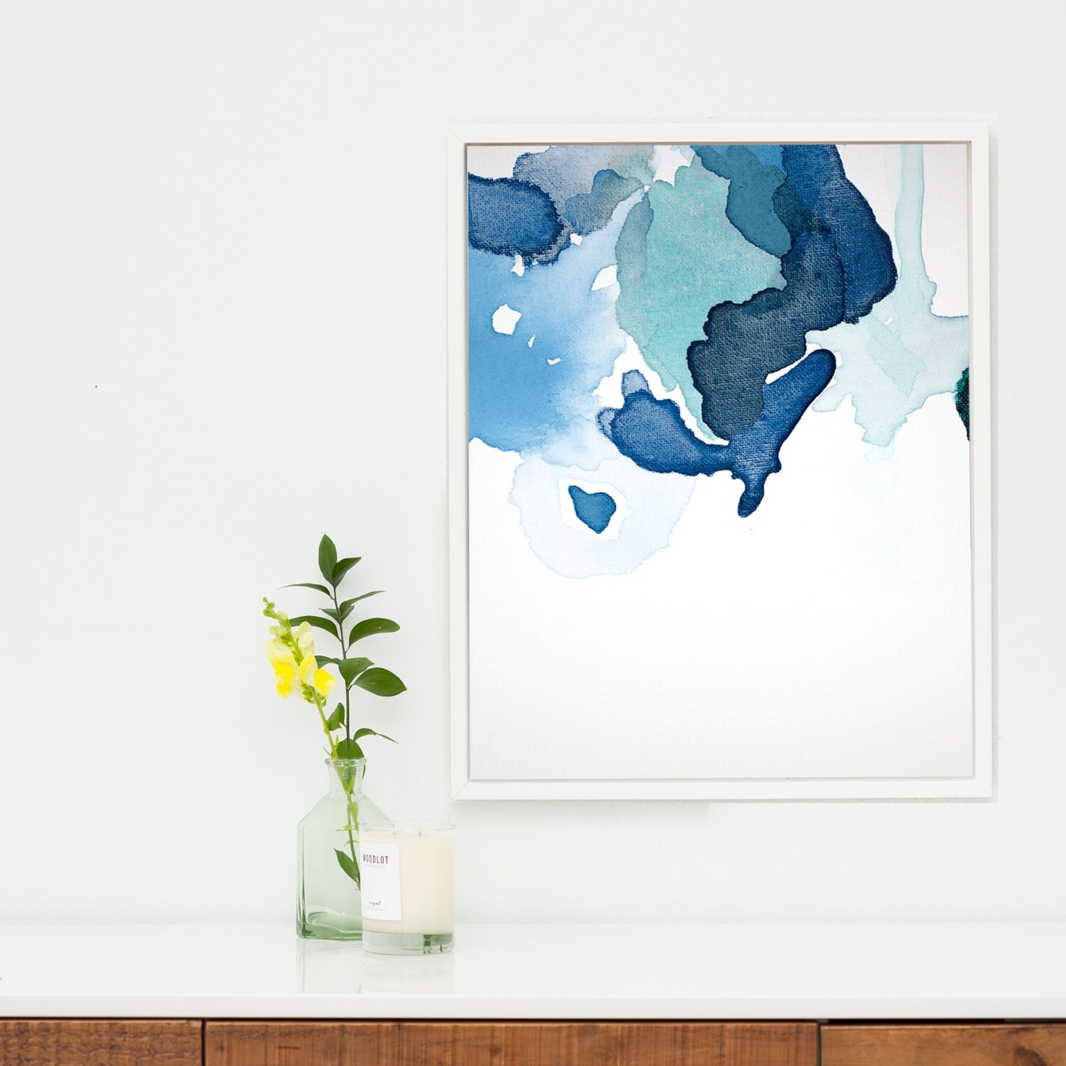 Navy Blue Abstract Canvas Art Large Abstract Painting Giclee