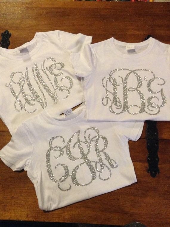 Glitter monogram shirts // baby girl shirt // by PopularCreations