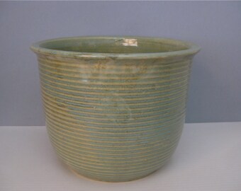 Vintage Zanesville Green Stoneage Modern Architectural Planter