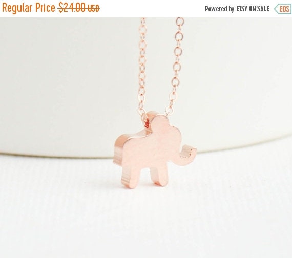 Rose Gold Elephant Necklace by PROJECTDAHLIA on Etsy