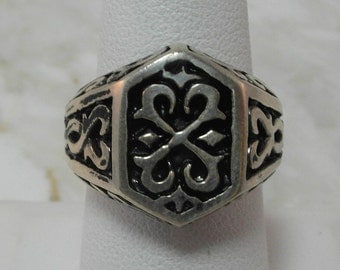 Solid sterling silver Signet ring US Sz 4 5 6 7 8 9 10 & 11