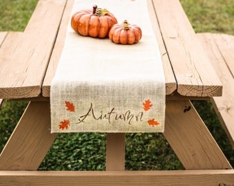Burlap Table Runner, Table Runner, Fall Table Runner, Autumn