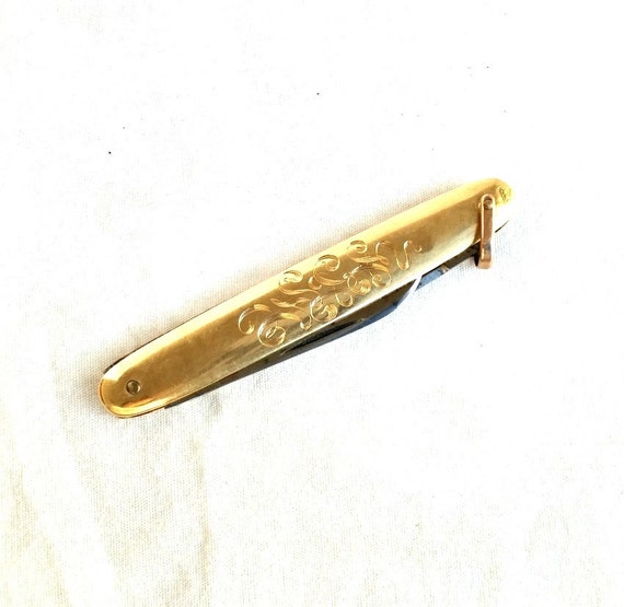 14kt Gold Pocket Knife Gold Pen Knife Antique by RibbonsandGlass