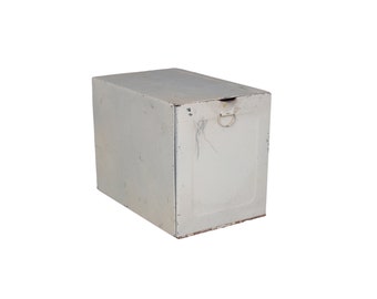 Vintage White Metal Pharmacy Prescription File Storage Box