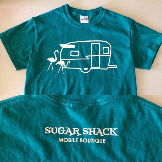 Adult Unisex TShirt Teal Sugar Shack Mobile Boutique Logo