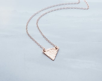 Tiny Triangle Necklace, Available in Sterling Silver, Gold Filled and Rose Gold Filled, Initial Necklace