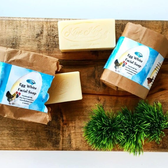 Egg White Facial Soap Handmade All Natural Facial Bar by KiyiKiyi