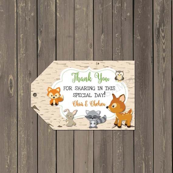 woodland-animals-favor-tags-woodland-baby-shower-tags-forest-animals