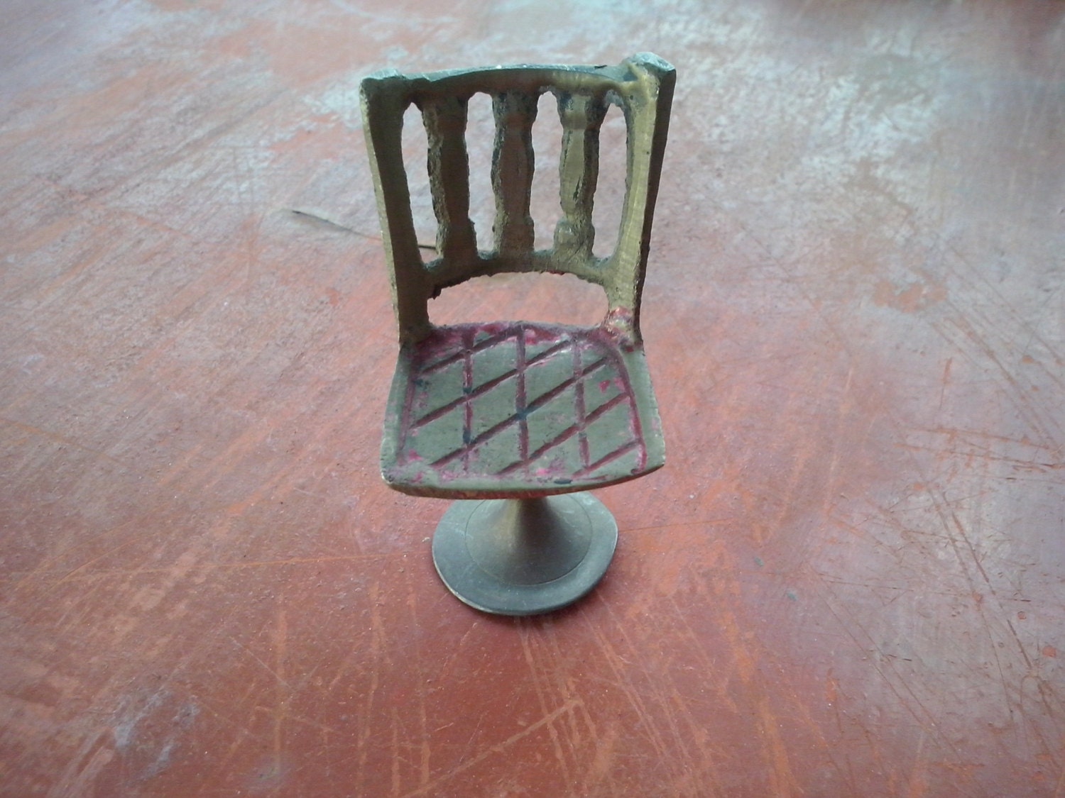 Miniature brass chair, mini chair, dollhouse funiture, mini furniture
