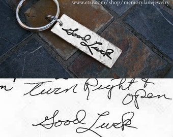 Handwriting Keychain - Handwriting Jewelry - Keepsake Jewelry - Memorial Jewelry - Actual Handwriting