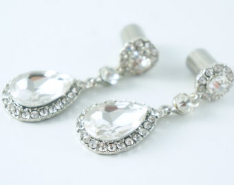 Dangle Plugs 8g 6g 4g 2g 0g 00g Diamond Wedding Ear Gauges 6mm 8mm 10mm