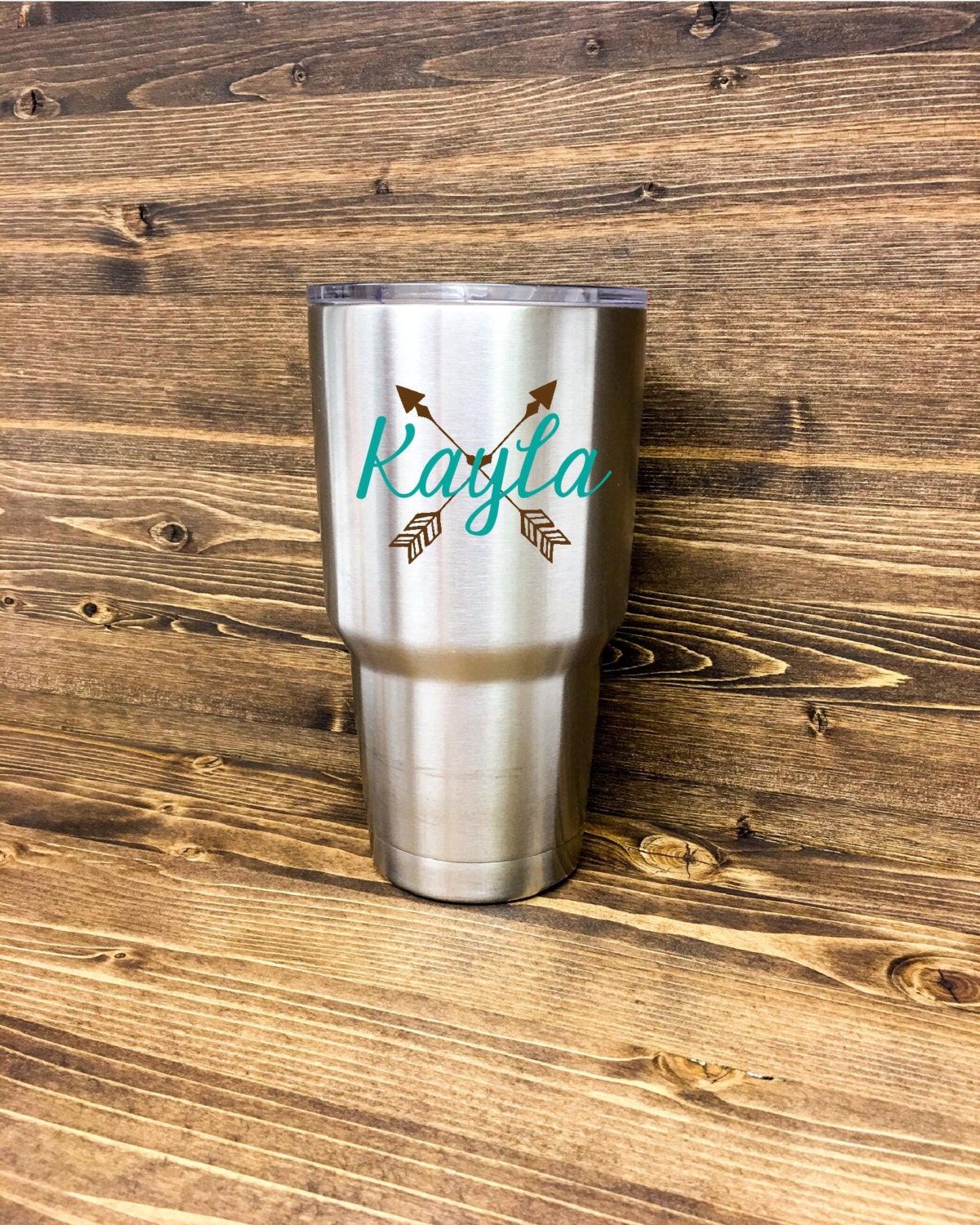 Arrows & Name Yeti Tumbler Vinyl Decal