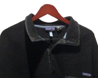 PATAGONIA Snap T Green Fleece Sweater Snap Button Snap Pocket Men's Size XL