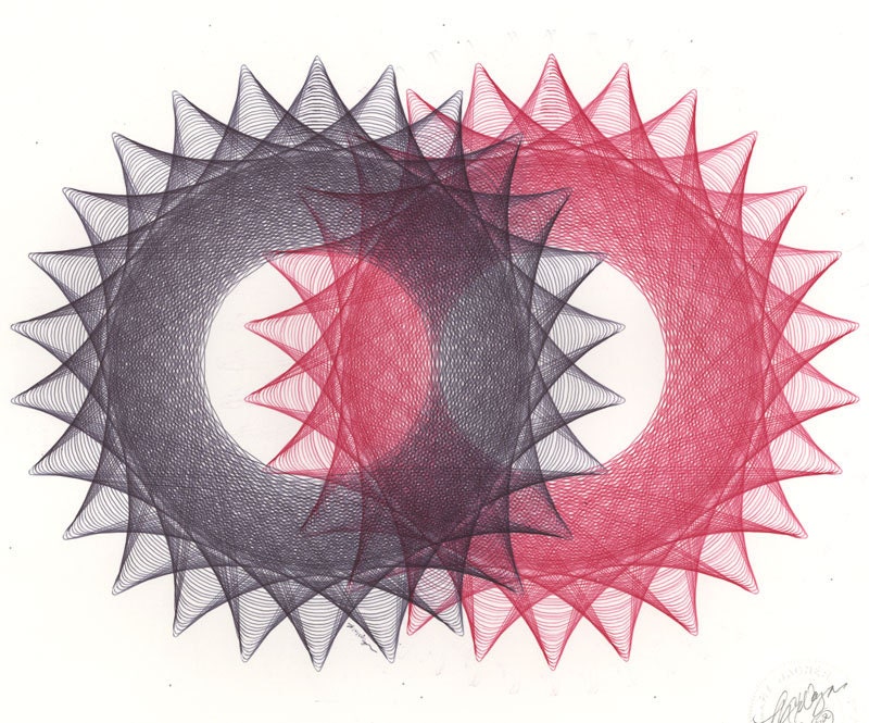 geometric ink drawings