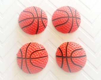 27mm Basketball flatback Resin Cabochon 5 pcs