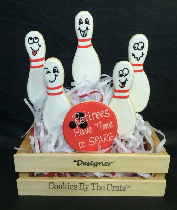 Bowling Theme Cookie Bouquet Gift for Retirement Get Well