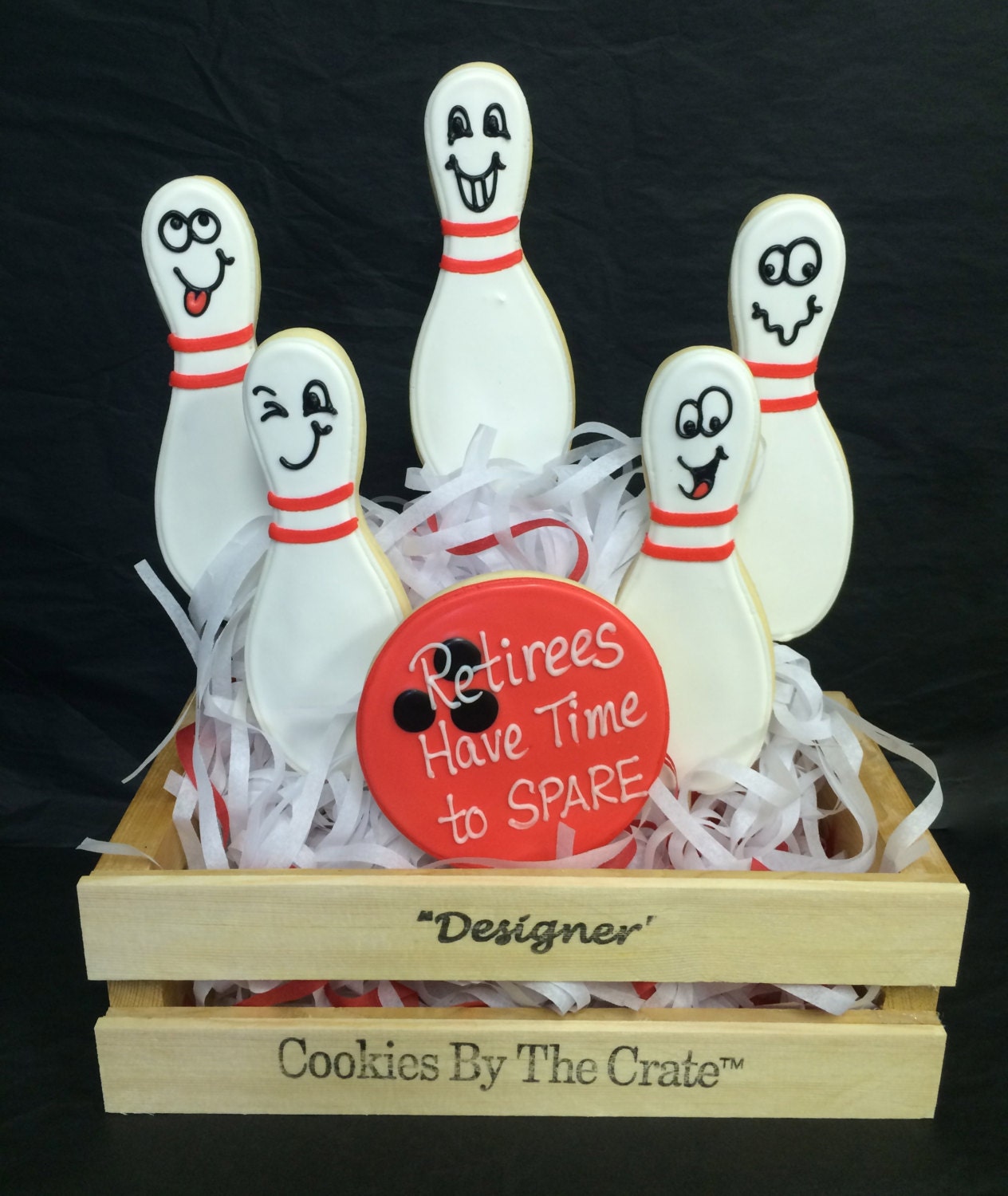 Bowling Theme Cookie Bouquet Gift for Retirement Get Well