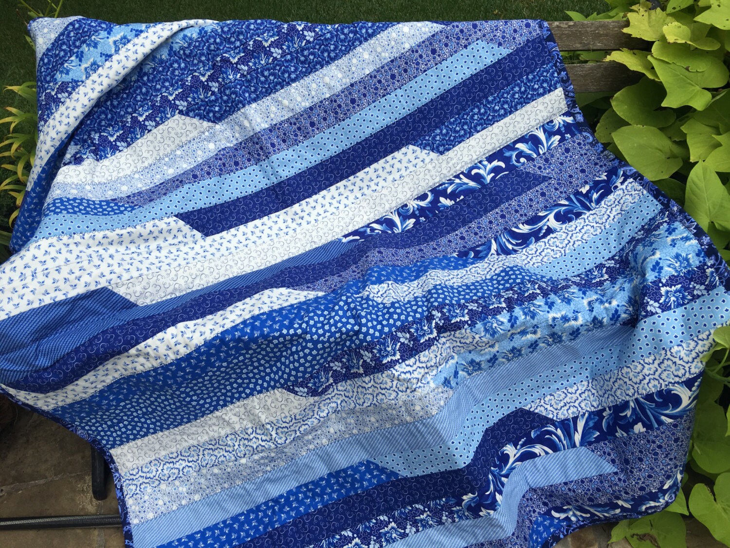 Blue willow china jelly roll quilt blue quilt blue throw