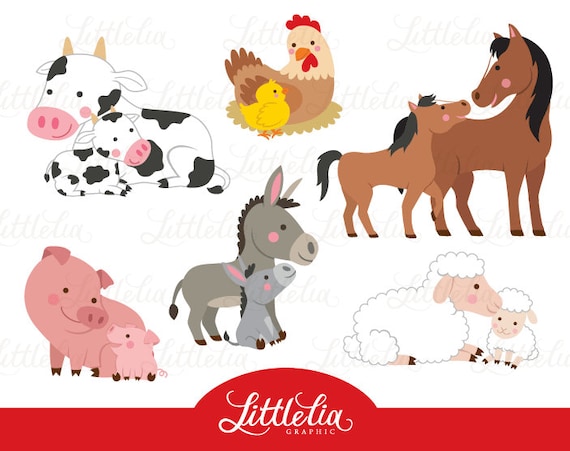 farm mom and baby clipart family clipart 16055