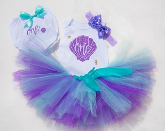 Mermaid Outfit / First Birthday Outfit Baby Girl / Mermaid birthday / Under the sea birthday outfit / Mermaid 1st Birthday out