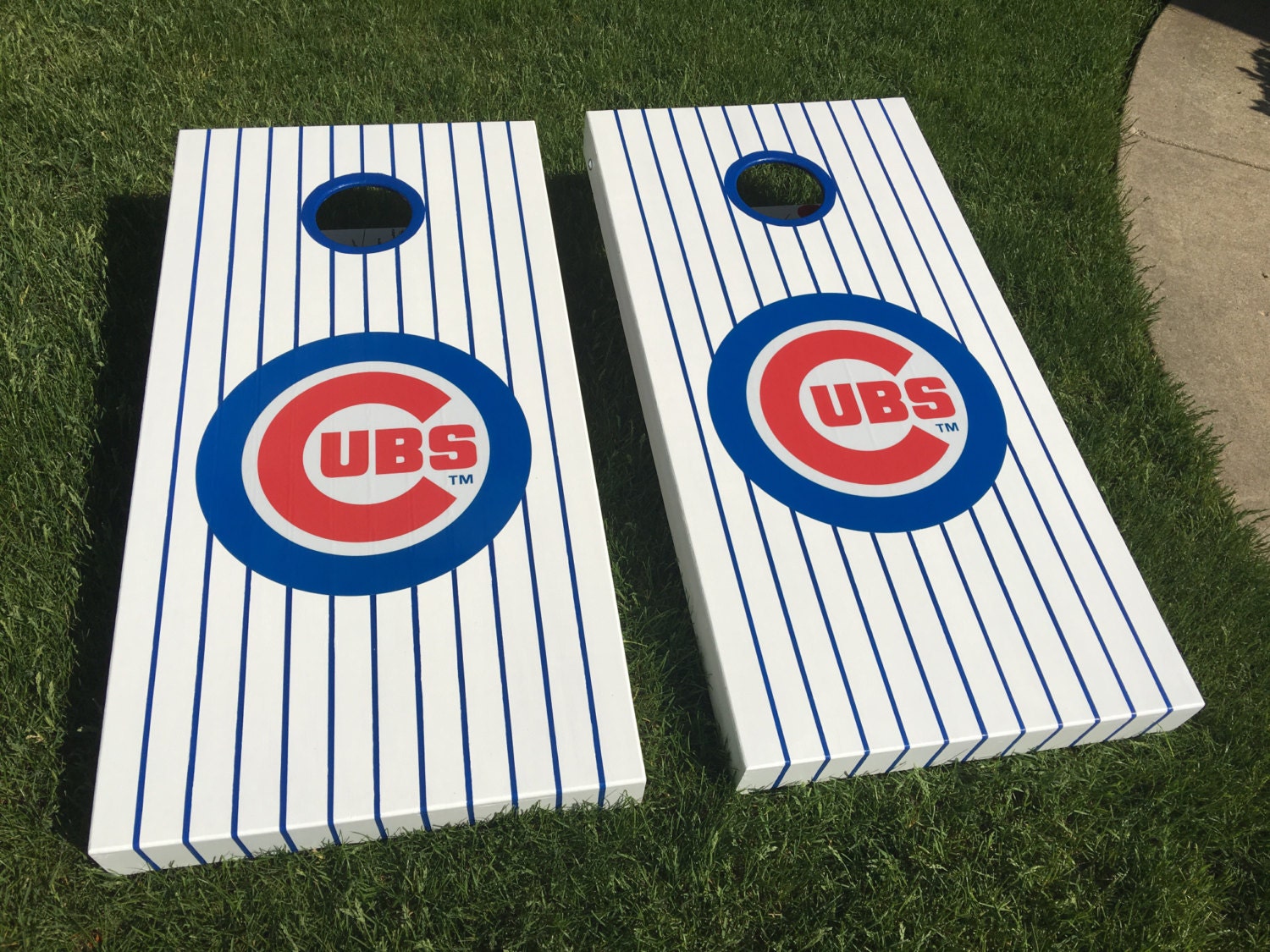 Chicago Cubs Cornhole Boards Custom Made by 2Gwoodworking on Etsy