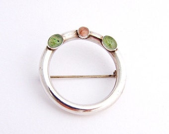 SaLe! sALe! Aventure Rose Quartz Brooch Sterling Silver