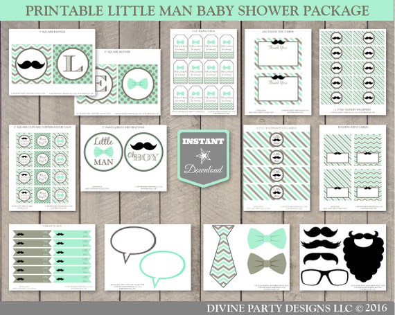 INSTANT DOWNLOAD Printable Little Man by DivinePartyDesign on Etsy