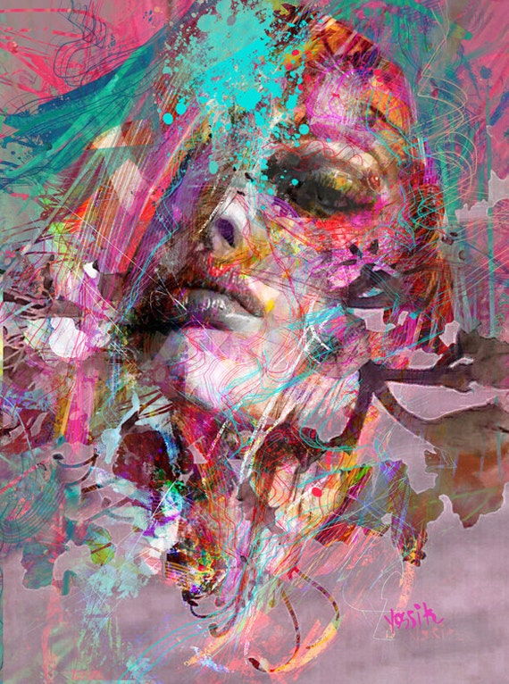 Yossi Kotler Art Portrait Giclee Print Embellished Not