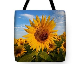 Sunflower Tote Bag, Grocery Tote Bag, Flower Tote Bag, Summer Tote Bag, Beach Tote Bag, Yellow Tote Bag