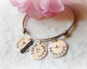 Medical ID Bracelet, Medical Alert Bracelet, Med ID Bracelet, Hand Stamped ID Bracelet, Diabetes Bracelet, Medical Bracelet, Medical Alert
