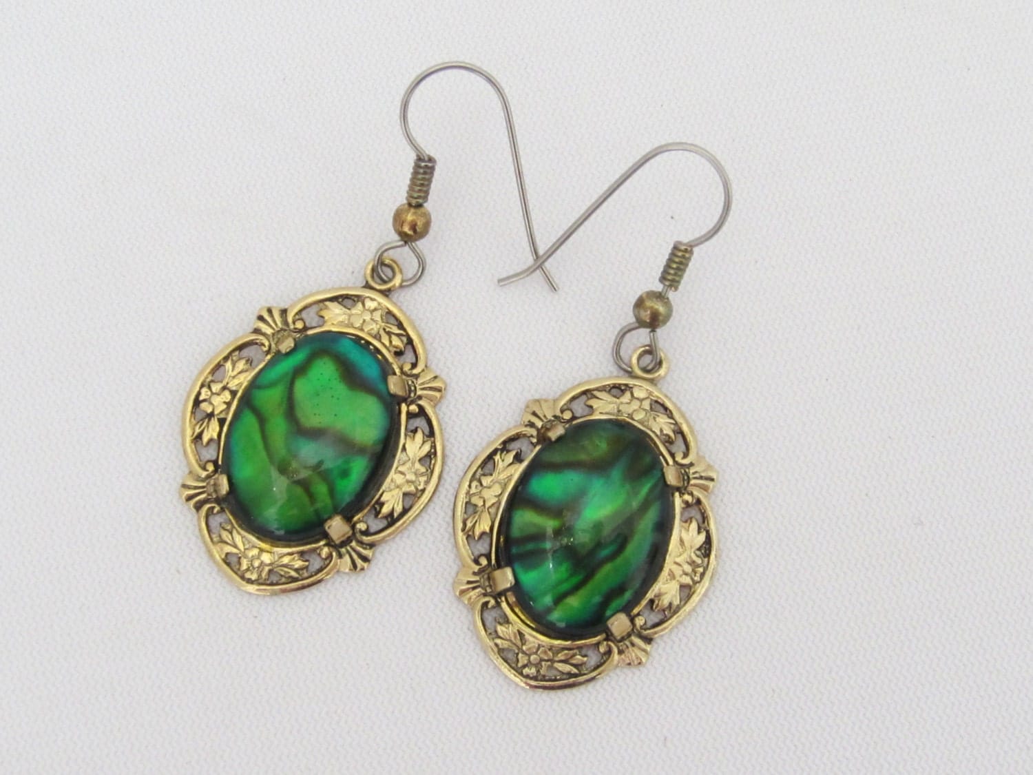 vintage abalone earrings