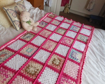 Crochet cover up, crochet granny square blanket, made with love, housewarming gift, bed warmers, hand crocheted items, grandma gift