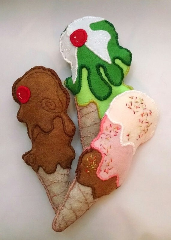 Ice Cream Cone Catnip Cat Toy Double Scoop Chocolate Ice