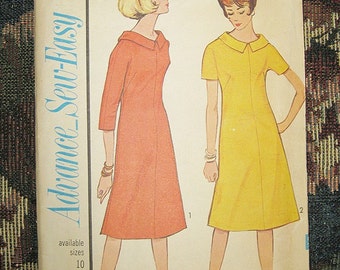Advance Sew-Easy Dress Pattern, Flared Dress With Collar, Pattern #3403, Size 16, Vintage Sewing Pattern, 1964 Copyright,