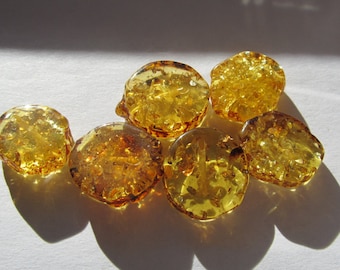 6 bead amber AB ~ 17x16x7mm