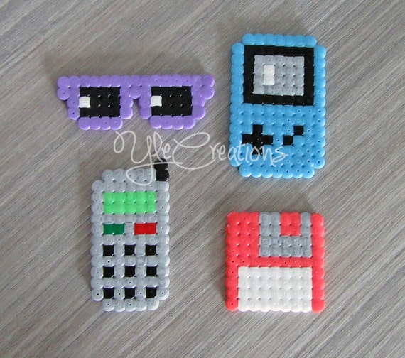 PIXEL ART nerd 90's set hama beads perler party favor