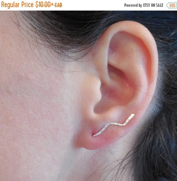 20 OFF SALE Lightning Hammered bar Ear pin bobby by JewelleryK