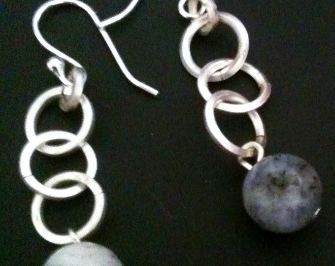 silver and sodalite earrings