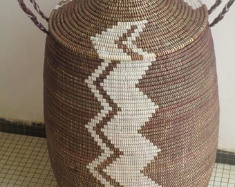 Laundry Sorter, Laundry Basket, Chocolate Brown and white