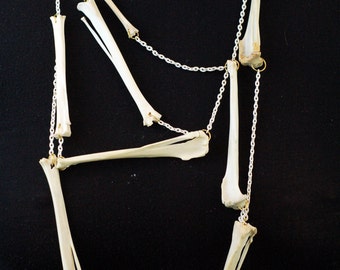 SS16 New random rabbit bone necklace bone jewelry hand with white chain