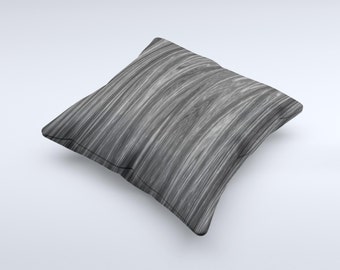 The Dark Slate Wood ink-Fuzed Decorative Throw Pillow