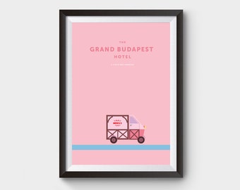 The Grand Budapest Hotel - movie poster, art, print, film, lobby boy, minimal poster, budapest hotel, mendls print